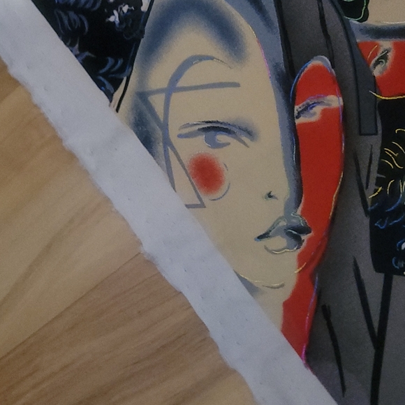 Vintage Remnant Fabric 80s novelty print As Is - Picture 8 of 15